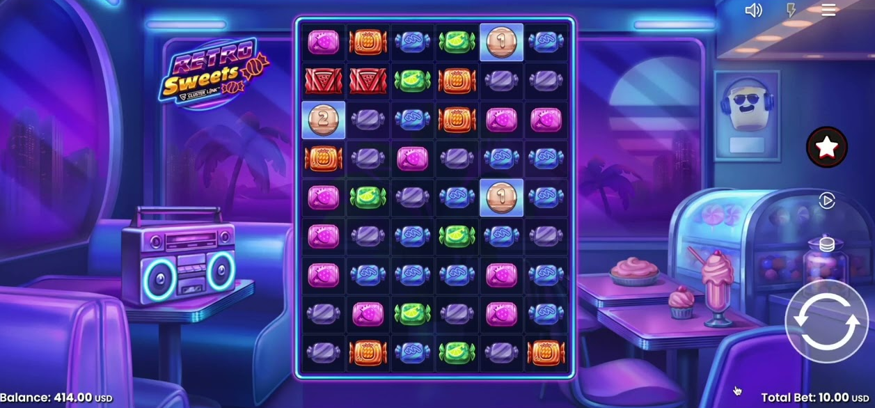 Retro Sweets — Hero-Banner auf Casombie Casino